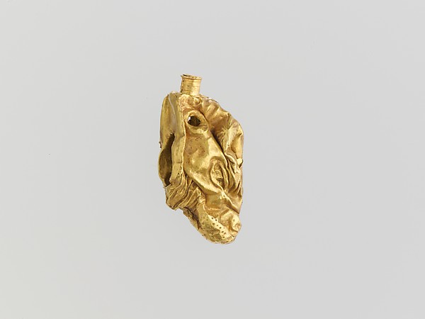 Gold pendant in the form of a bull's head by an unrecorded maker, The Metropolitan Museum of Art