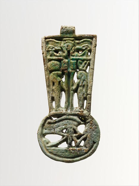 Faience amulet pendant, a menat
