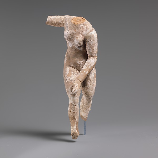 Terracotta nude female statuette, perhaps Aphrodite