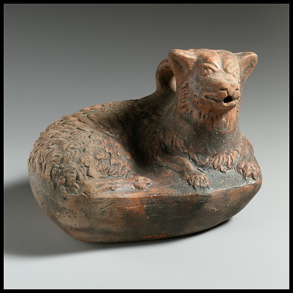 Terracotta askos in the form of a dog by an unrecorded maker, The Metropolitan Museum of Art