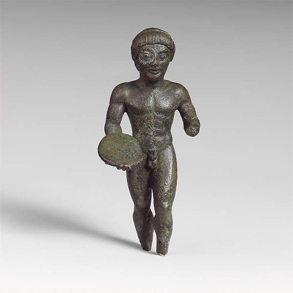 Bronze statuette of a discus thrower, 5th century BCE