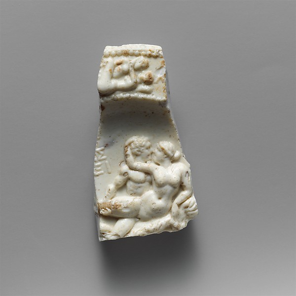 Glass bowl fragment with erotic scenes by an unrecorded maker, The Metropolitan Museum of Art