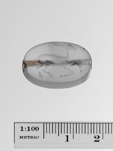 Chalcedony scaraboid seal by an unrecorded maker, The Metropolitan Museum of Art