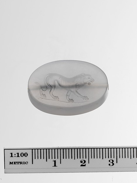 Chalcedony scaraboid seal by an unrecorded maker, The Metropolitan Museum of Art
