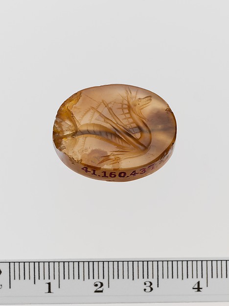 Chalcedony scaraboid seal by an unrecorded maker, The Metropolitan Museum of Art
