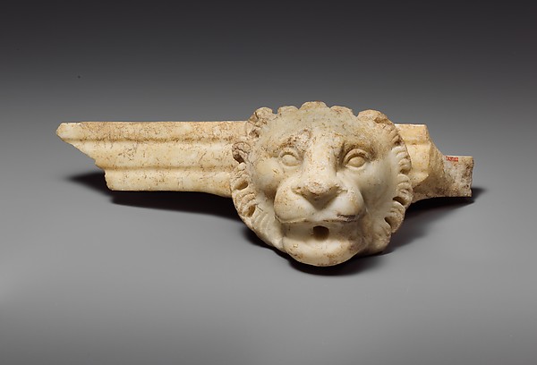 Marble fragment of a fountain with lion's head by an unrecorded maker, The Metropolitan Museum of Art