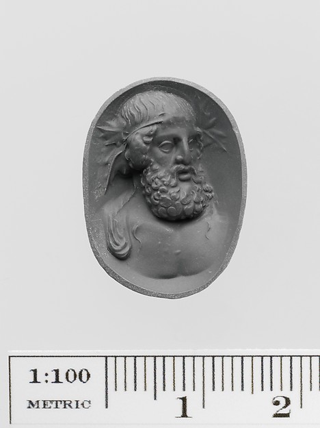 Amethyst ring stone with a bust of Dionysos by an unrecorded maker, The Metropolitan Museum of Art