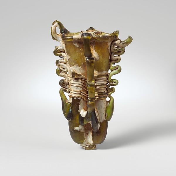 Glass double cosmetic flask (kohl tube) by an unrecorded maker, The Metropolitan Museum of Art