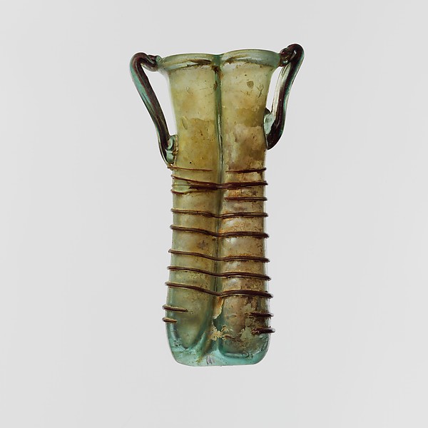 Glass double cosmetic flask (kohl tube) by an unrecorded maker, The Metropolitan Museum of Art