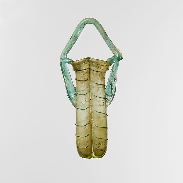 Glass double cosmetic flask (kohl tube) by an unrecorded maker, The Metropolitan Museum of Art