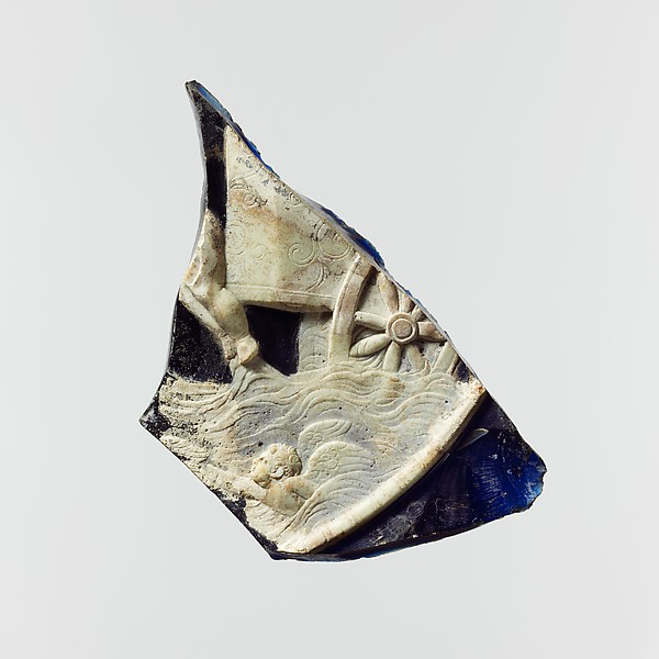 Glass cameo plate fragment