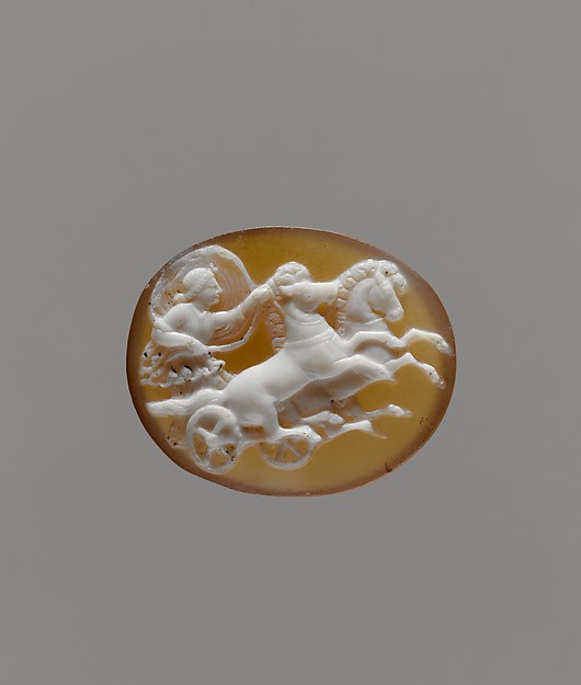 Sardonyx cameo of Aurora in a chariot by an unrecorded maker, The Metropolitan Museum of Art