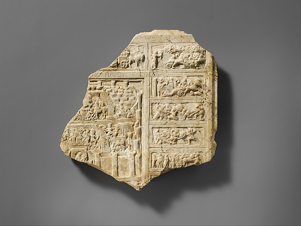 Marble relief fragment with scenes from the Trojan War by an unrecorded maker, The Metropolitan Museum of Art