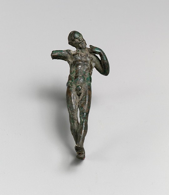 Bronze statuette of a satyr dancing