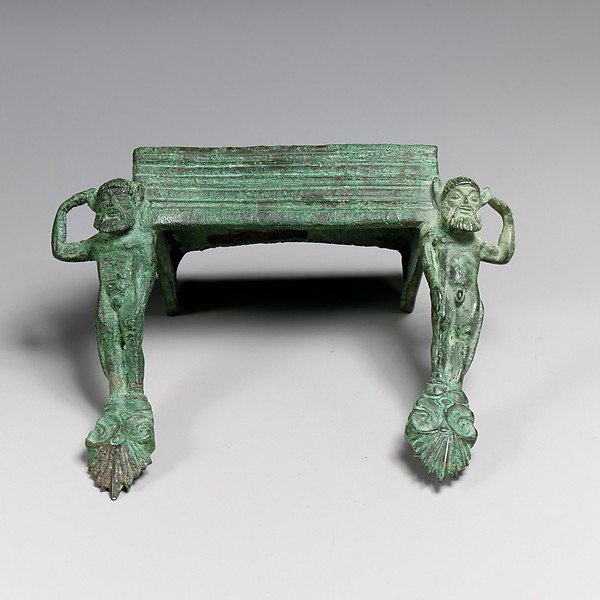 Pair of bronze handles with satyrs by an unrecorded maker, The Metropolitan Museum of Art