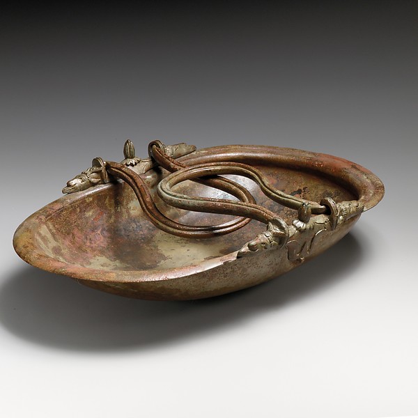 Bronze basket vase with swinging handles by an unrecorded maker, The Metropolitan Museum of Art