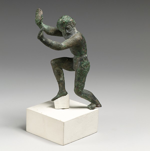 Bronze statuette of a dancing satyr
