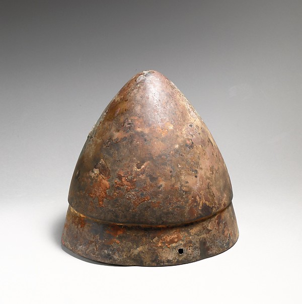 Bronze helmet of conical shape by an unrecorded maker, The Metropolitan Museum of Art