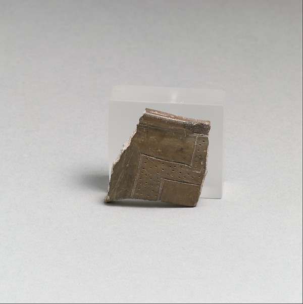 Terracotta rim fragment with incised lines and punctations by an unrecorded maker, The Metropolitan Museum of Art
