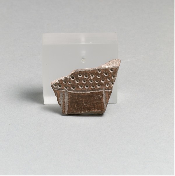 Terracotta vessel fragment with incised lines and punctations by an unrecorded maker, The Metropolitan Museum of Art