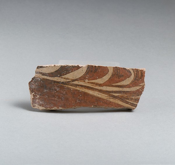 Terracotta vessel fragment with grass motif by an unrecorded maker, The Metropolitan Museum of Art