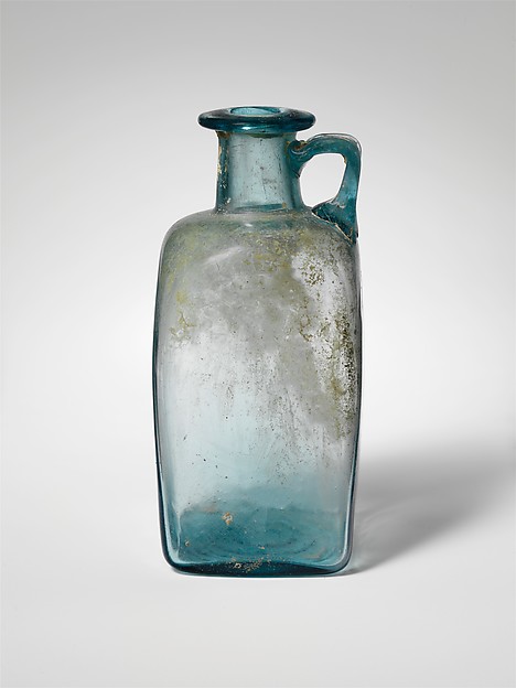 Glass square bottle by an unrecorded maker, The Metropolitan Museum of Art