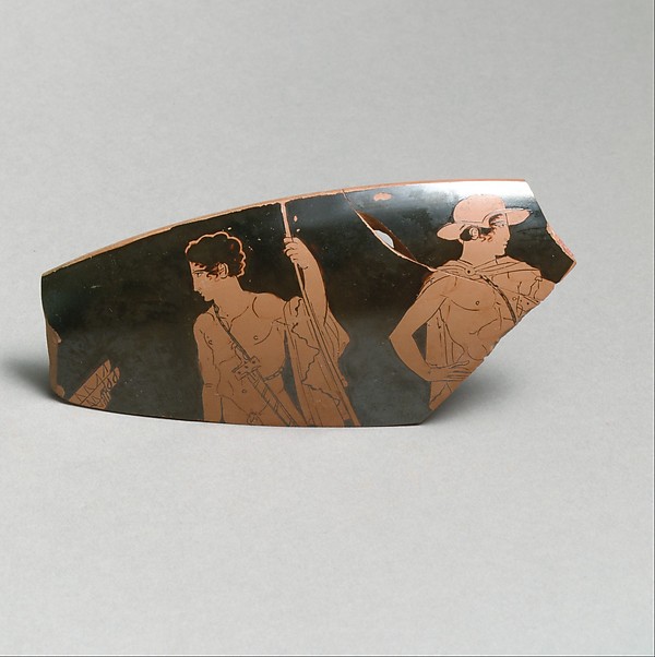 Fragment of a terracotta kylix (drinking cup) by Codrus Painter, The Metropolitan Museum of Art