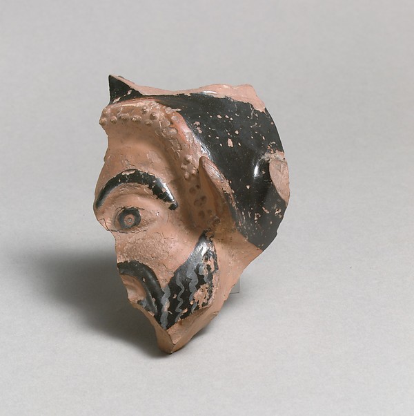 Vase fragment in the form of a satyr's head by Class O: The Sabouroff Class of Head Vases, The Metropolitan Museum of Art