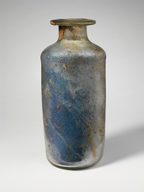 Glass cylindrical bottle by an unrecorded maker, The Metropolitan Museum of Art