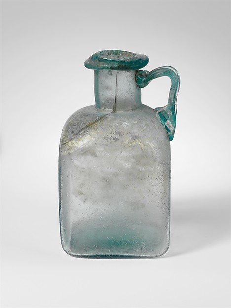 Glass square bottle by an unrecorded maker, The Metropolitan Museum of Art