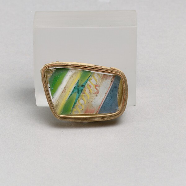 Glass striped mosaic fragment by an unrecorded maker, The Metropolitan Museum of Art