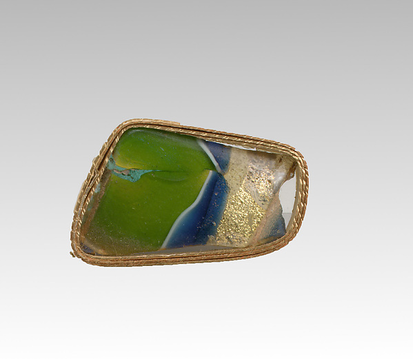 Glass gold-band mosaic bowl fragment by an unrecorded maker, The Metropolitan Museum of Art