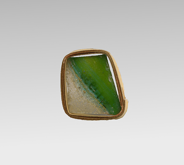 Glass gold-band mosaic bowl fragment by an unrecorded maker, The Metropolitan Museum of Art