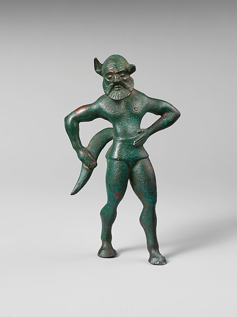 Bronze statuette of a satyr