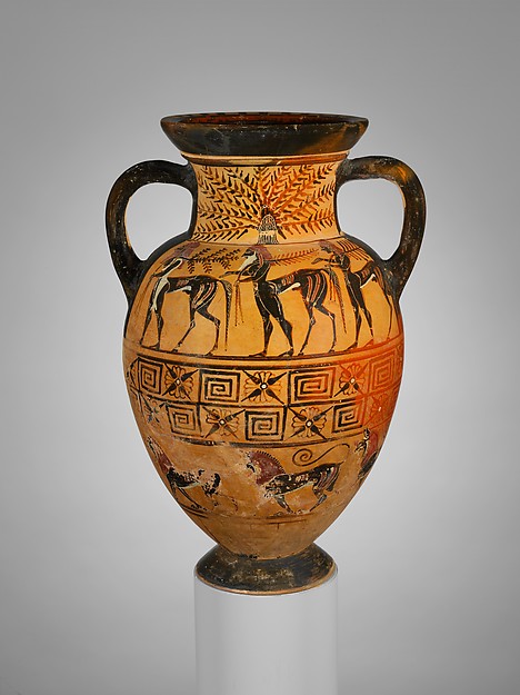 Terracotta neck-amphora (jar) by Paris Painter, The Metropolitan Museum of Art
