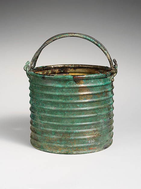 Bronze ribbed situla (bucket) with two handles by an unrecorded maker, The Metropolitan Museum of Art