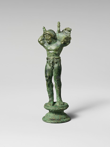 Bronze statuette of a youth carrying a pig by an unrecorded maker, The Metropolitan Museum of Art