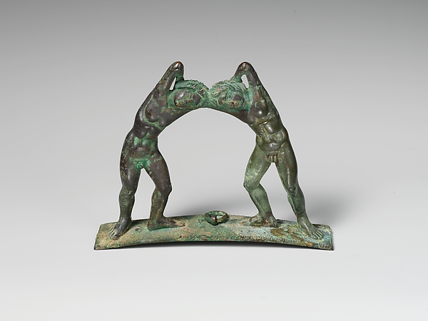 Bronze handle from a cista (toiletries box) by an unrecorded maker, The Metropolitan Museum of Art