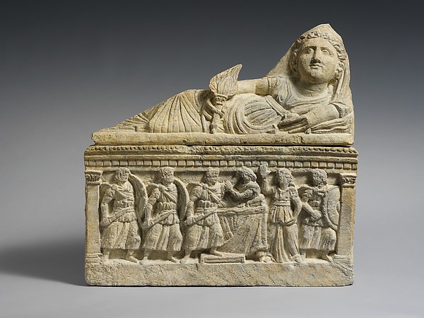 Travertine cinerary urn, 2nd century BCE