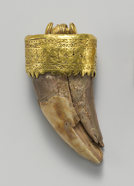 Tooth pendant set in gold by an unrecorded maker, The Metropolitan Museum of Art