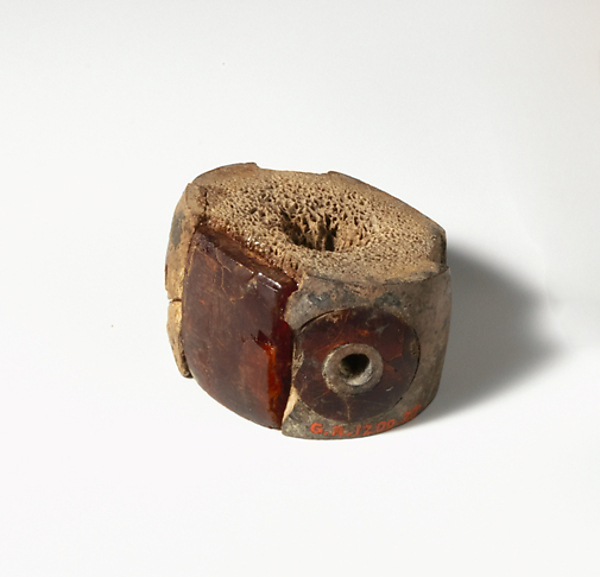 Bone and amber segment from a bronze fibula (safety pin) by an unrecorded maker, The Metropolitan Museum of Art