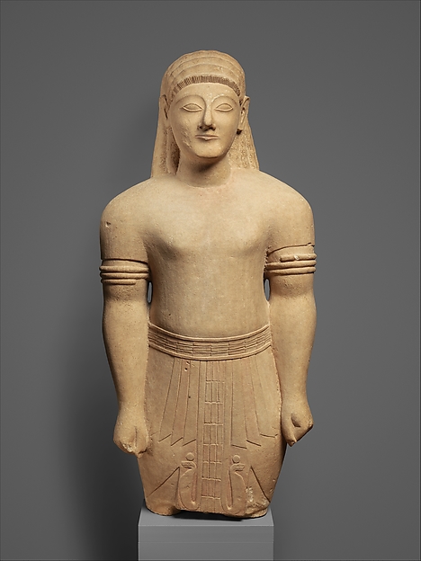 Limestone male figure in Egyptian dress