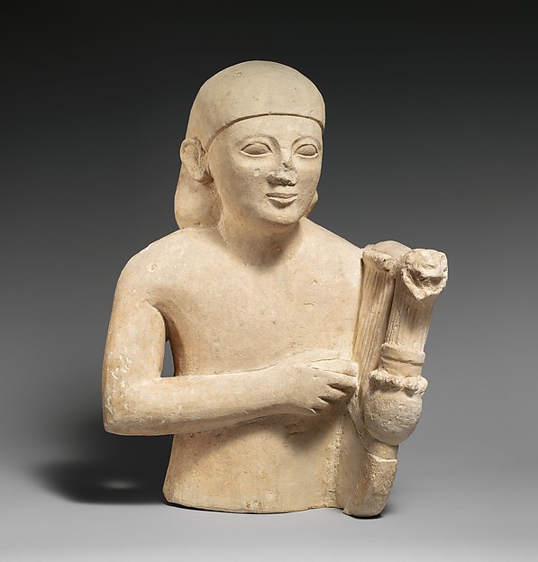 Limestone bust of a lyre-player by an unrecorded maker, The Metropolitan Museum of Art