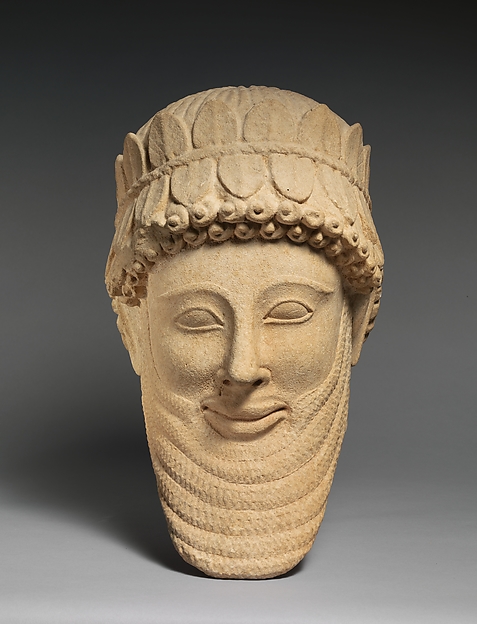 Limestone head of a man by an unrecorded maker, The Metropolitan Museum of Art