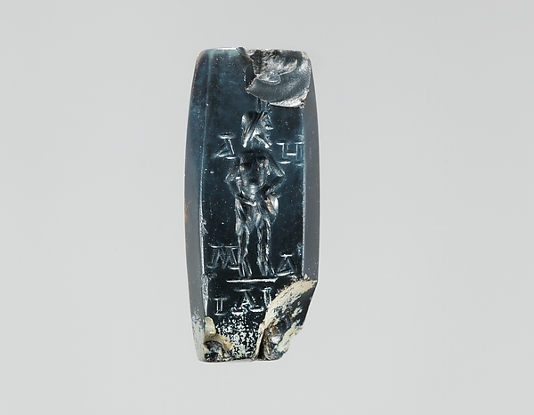 Jasper hexagonal intaglio: Standing Pan