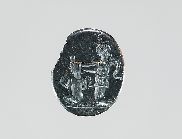 Hematite intaglio: Isis and Harpocrates by an unrecorded maker, The Metropolitan Museum of Art