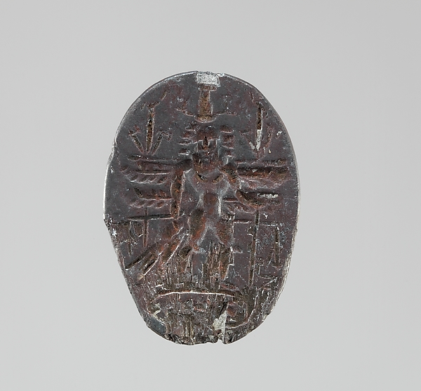 Haematite intaglio: Winged Genius