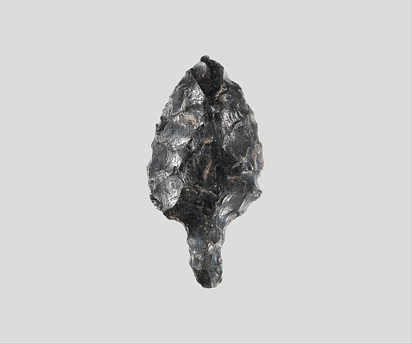 Obsidian leaf-shaped and tanged point