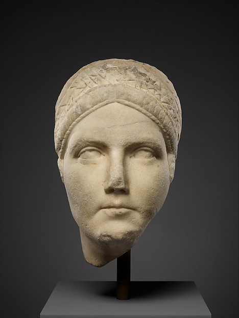 Marble portrait, probably of Matidia, niece of the emperor Trajan and mother of Sabina, wife of the emperor Hadrian