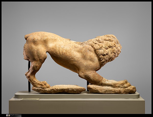 Marble lion, mid-4th century BCE